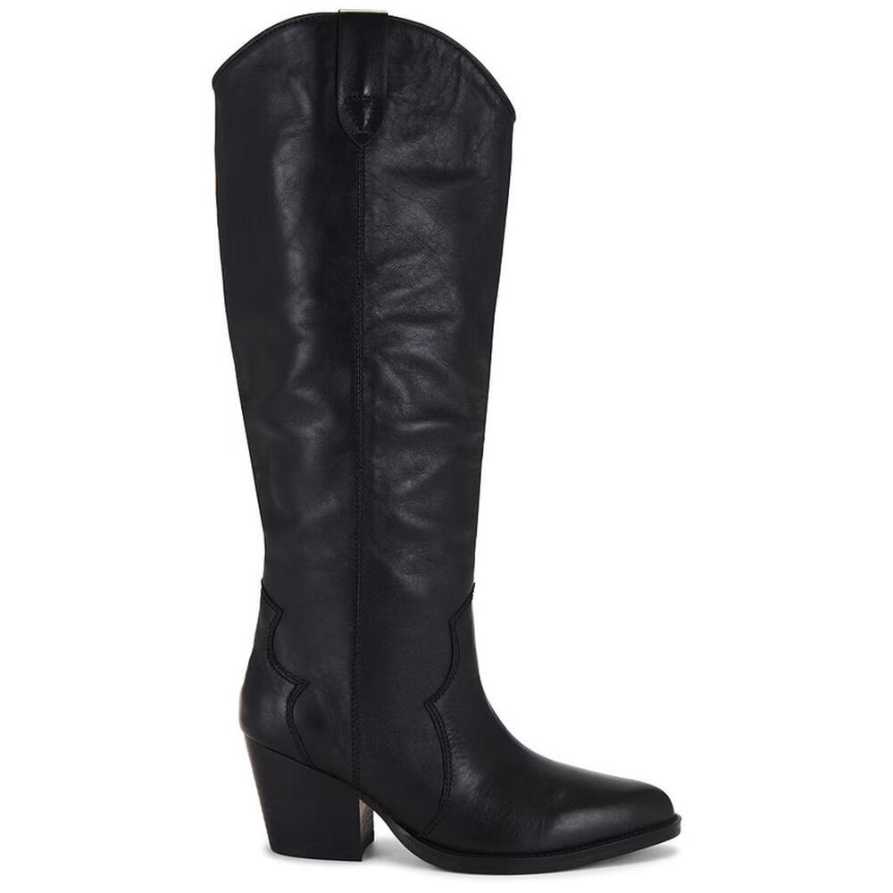 Revolve Tony Bianco presley black leather knee  boots block heel SZ 5 NIB $340
